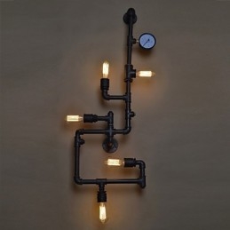 Λάμπες τοίχου Loft Industrial Antique Edison Φωτιστικά τοίχου με βολβούς Vintage Pipe Επιτοίχιο φωτιστικό για φωτισμό σαλονιού