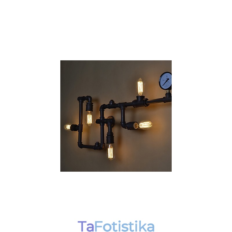 Λάμπες τοίχου Loft Industrial Antique Edison Φωτιστικά τοίχου με βολβούς Vintage Pipe Επιτοίχιο φωτιστικό για φωτισμό σαλονιού