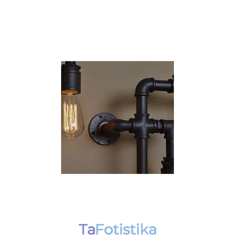 Λάμπες τοίχου Loft Industrial Antique Edison Φωτιστικά τοίχου με βολβούς Vintage Pipe Επιτοίχιο φωτιστικό για φωτισμό σαλονιού