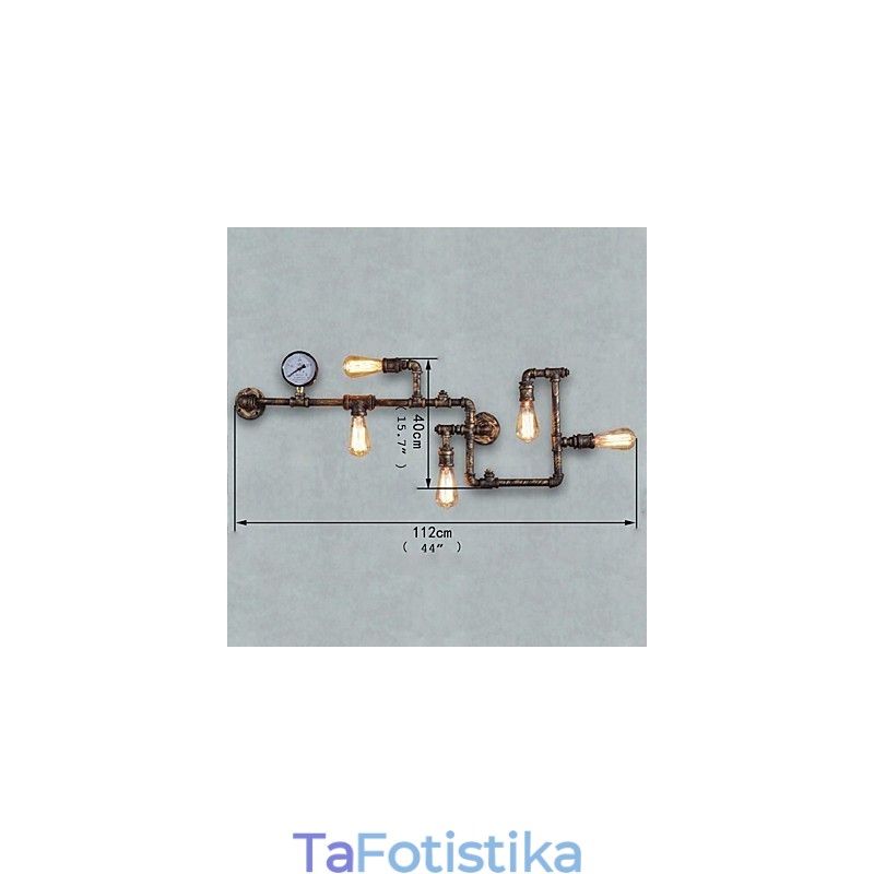Λάμπες τοίχου Loft Industrial Antique Edison Φωτιστικά τοίχου με βολβούς Vintage Pipe Επιτοίχιο φωτιστικό για φωτισμό σαλονιού