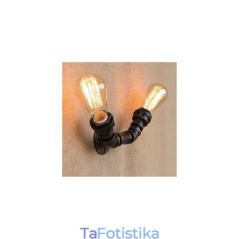Nostalgia Simple Water Pipe Διακοσμητικό Μικρό Επιτοίχιο Φωτιστικό τοίχου