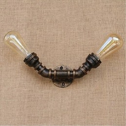Nostalgia Simple Water Pipe Διακοσμητικό Μικρό Επιτοίχιο Φωτιστικό τοίχου