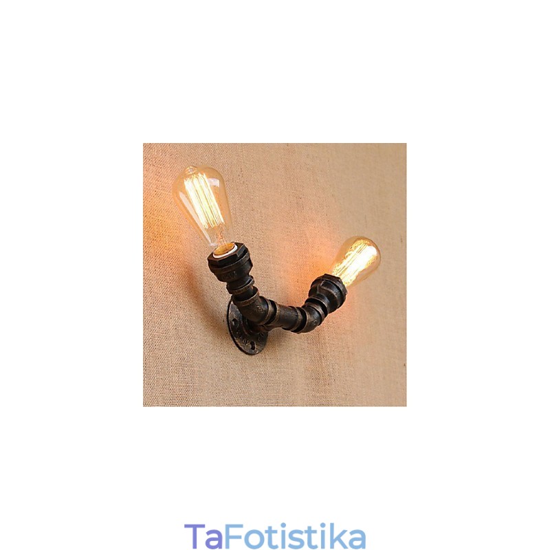 Nostalgia Simple Water Pipe Διακοσμητικό Μικρό Επιτοίχιο Φωτιστικό τοίχου