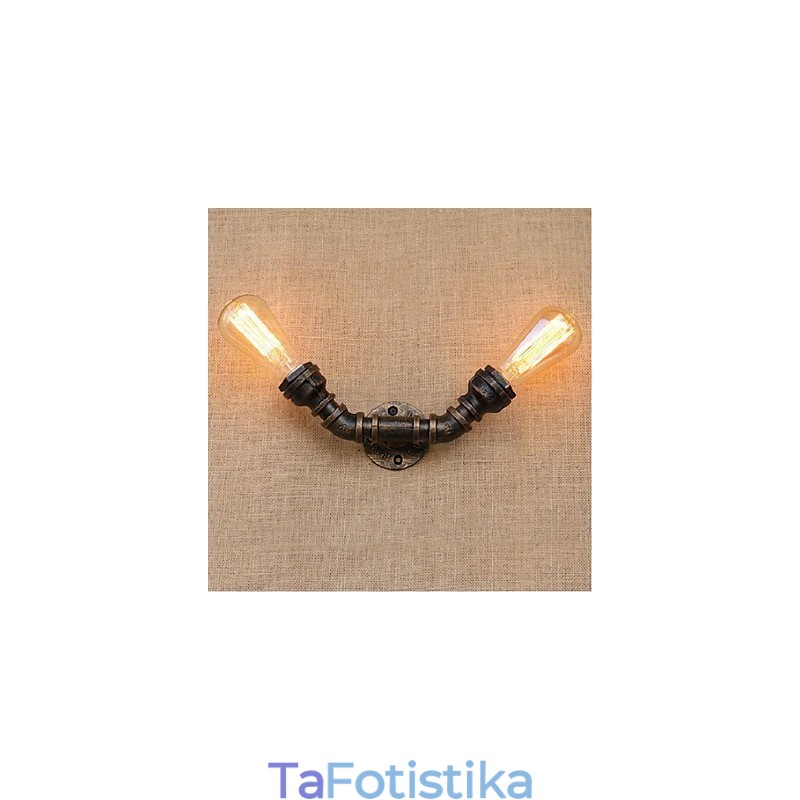 Nostalgia Simple Water Pipe Διακοσμητικό Μικρό Επιτοίχιο Φωτιστικό τοίχου