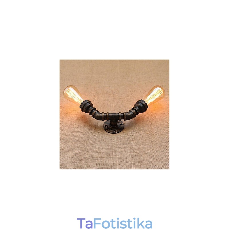 Nostalgia Simple Water Pipe Διακοσμητικό Μικρό Επιτοίχιο Φωτιστικό τοίχου