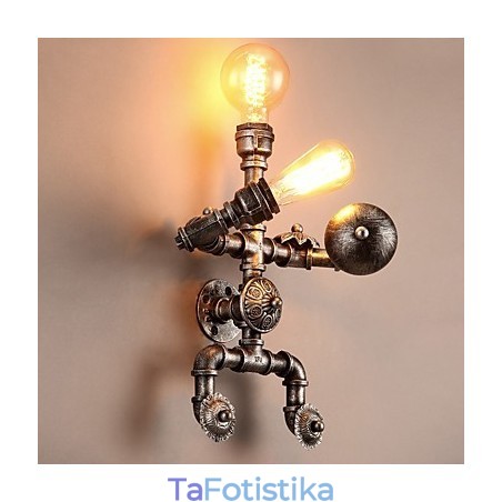 Loft Water Pipe Wall Lights Retro Industrial Style Creative Robot Design Metal Restaurant Cafe Bar Bar Απλίκες τοίχου Loft Water Pipe Wall Lights Retro Industrial Style Creative Robot Design Metal Restaurant Cafe Bar Bar Απλίκες τοίχου
