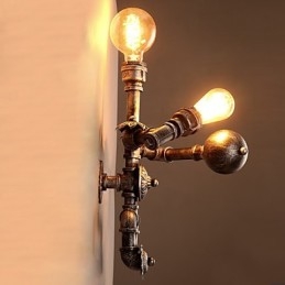 Loft Water Pipe Wall Lights Retro Industrial Style Creative Robot Design Metal Restaurant Cafe Bar Bar Απλίκες τοίχου