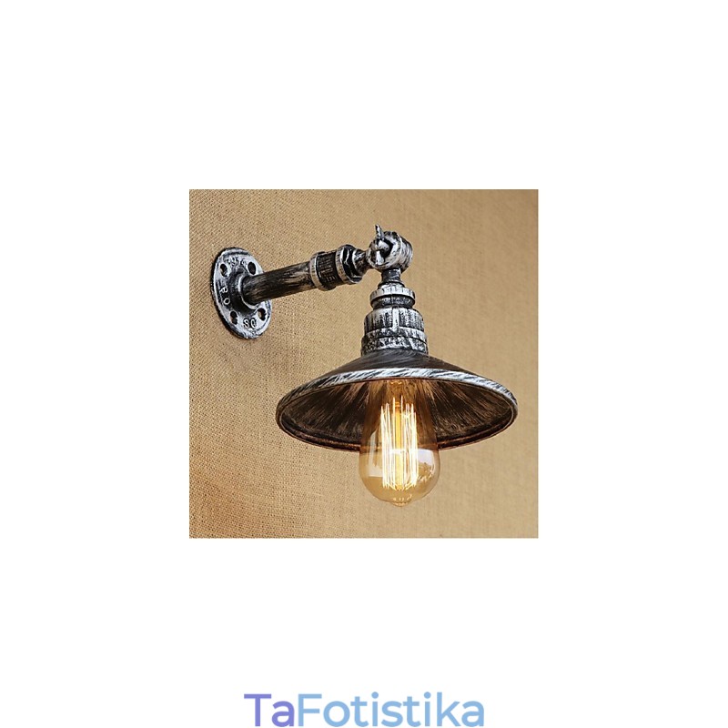 Επιτοίχιο φωτιστικό βιομηχανικού στυλ Nordic Water Pipe Ασημί