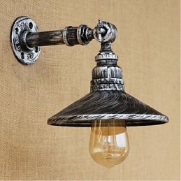 Επιτοίχιο φωτιστικό βιομηχανικού στυλ Nordic Water Pipe Ασημί