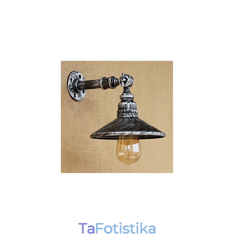 Επιτοίχιο φωτιστικό βιομηχανικού στυλ Nordic Water Pipe Ασημί
