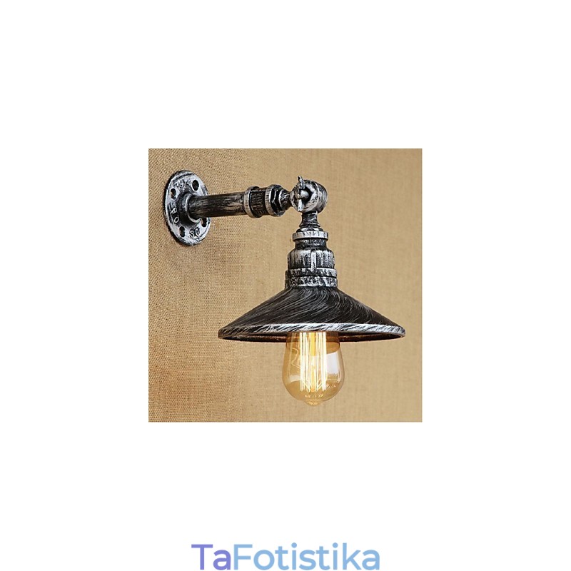 Επιτοίχιο φωτιστικό βιομηχανικού στυλ Nordic Water Pipe Ασημί
