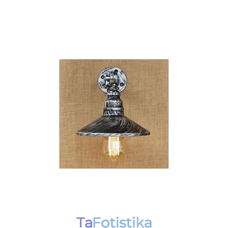 Επιτοίχιο φωτιστικό βιομηχανικού στυλ Nordic Water Pipe Ασημί
