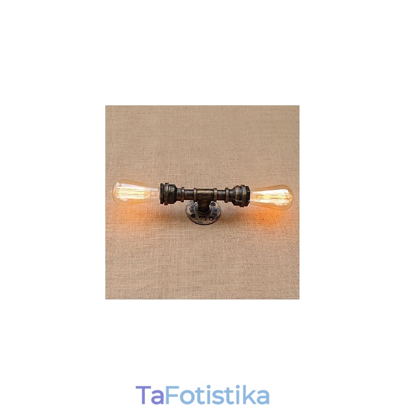 Nostalgia Simple Water Pipe Διακοσμητικό Μικρό Επιτοίχιο Φωτιστικό τοίχου