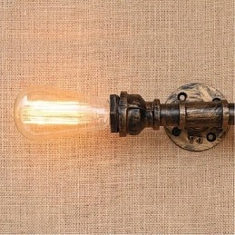 Nostalgia Simple Water Pipe Διακοσμητικό Μικρό Επιτοίχιο Φωτιστικό τοίχου