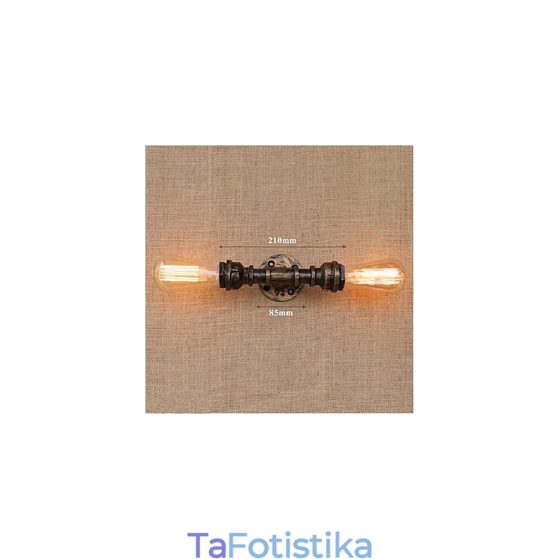 Nostalgia Simple Water Pipe Διακοσμητικό Μικρό Επιτοίχιο Φωτιστικό τοίχου