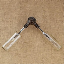 Retro American Village Creative Industry Wind Designer Επιτοίχιο Φωτιστικό Μπουκαλιού Νερού Ανοιχτό μπλε Διαφανές