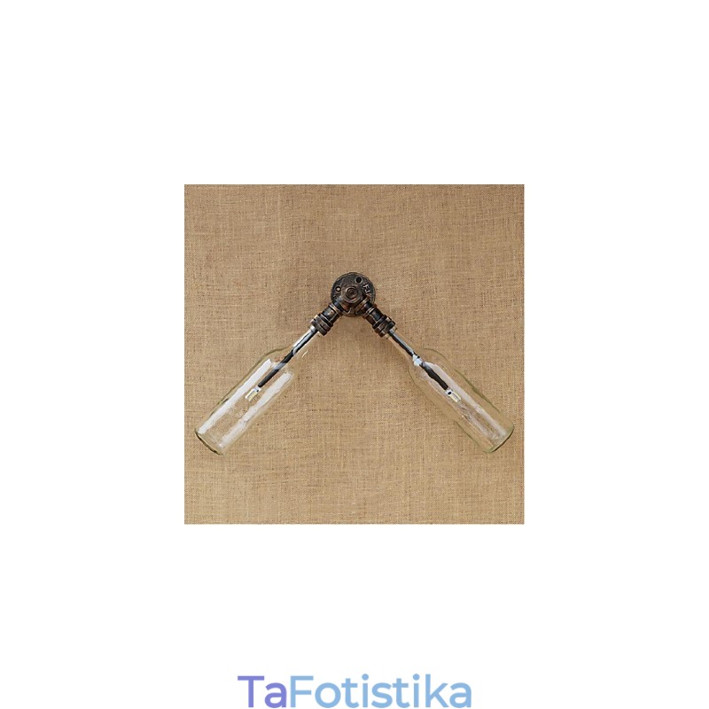 Retro American Village Creative Industry Wind Designer Επιτοίχιο Φωτιστικό Μπουκαλιού Νερού Ανοιχτό μπλε Διαφανές