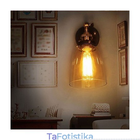 Industrial Edison Simplicity Γυάλινη Απλίκα Τοίχου Μεταλλικό Καπάκι Βάσης Τραπεζαρίας Δωμάτιο γραφείου Φωτιστικό τοίχου στο διάδρομο Industrial Edison Simplicity Γυάλινη Απλίκα Τοίχου Μεταλλικό Καπάκι Βάσης Τραπεζαρίας Δωμάτιο γραφείου Φωτιστικό τοίχου στο διάδρομο