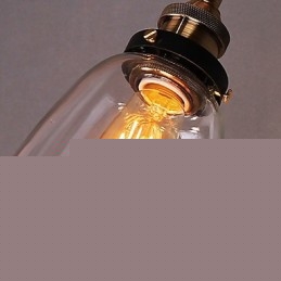 Industrial Edison Simplicity Γυάλινη Απλίκα Τοίχου Μεταλλικό Καπάκι Βάσης Τραπεζαρίας Δωμάτιο γραφείου Φωτιστικό τοίχου στο διάδρομο