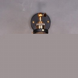 Industrial Edison Simplicity Γυάλινη Απλίκα Τοίχου Μεταλλικό Καπάκι Βάσης Τραπεζαρίας Δωμάτιο γραφείου Φωτιστικό τοίχου στο διάδρομο