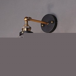 Industrial Edison Simplicity Γυάλινη Απλίκα Τοίχου Μεταλλικό Καπάκι Βάσης Τραπεζαρίας Δωμάτιο γραφείου Φωτιστικό τοίχου στο διάδρομο