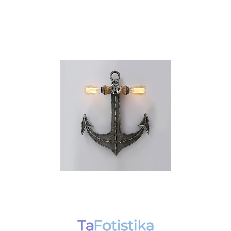 Vintage Industrial Wall Lights Wood Boat Anchor Shape Creative Restaurant Cafe Bar Διακοσμητικός φωτισμός