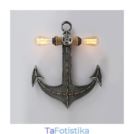 Vintage Industrial Wall Lights Wood Boat Anchor Shape Creative Restaurant Cafe Bar Διακοσμητικός φωτισμός Vintage Industrial Wall Lights Wood Boat Anchor Shape Creative Restaurant Cafe Bar Διακοσμητικός φωτισμός