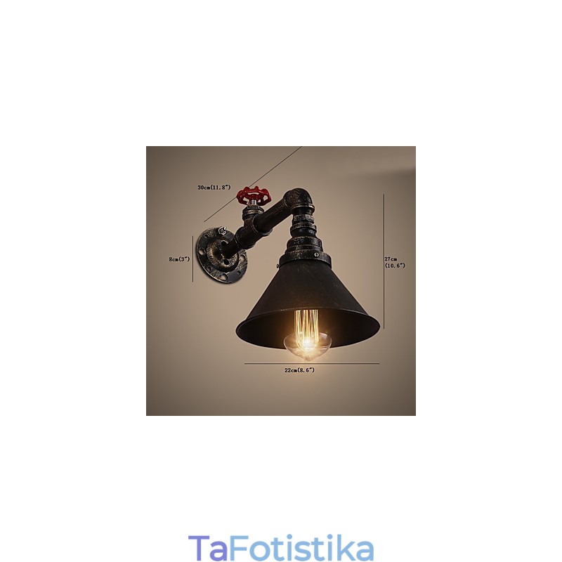 Water Pipe Wall Lights Retro Industrial Style Creative Country Metal Restaurant Cafe Bar Bar Επιτραπέζιες Απλίκες