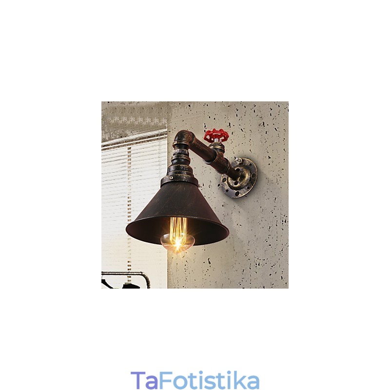 Water Pipe Wall Lights Retro Industrial Style Creative Country Metal Restaurant Cafe Bar Bar Επιτραπέζιες Απλίκες
