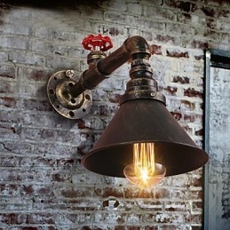 Water Pipe Wall Lights Retro Industrial Style Creative Country Metal Restaurant Cafe Bar Bar Επιτραπέζιες Απλίκες