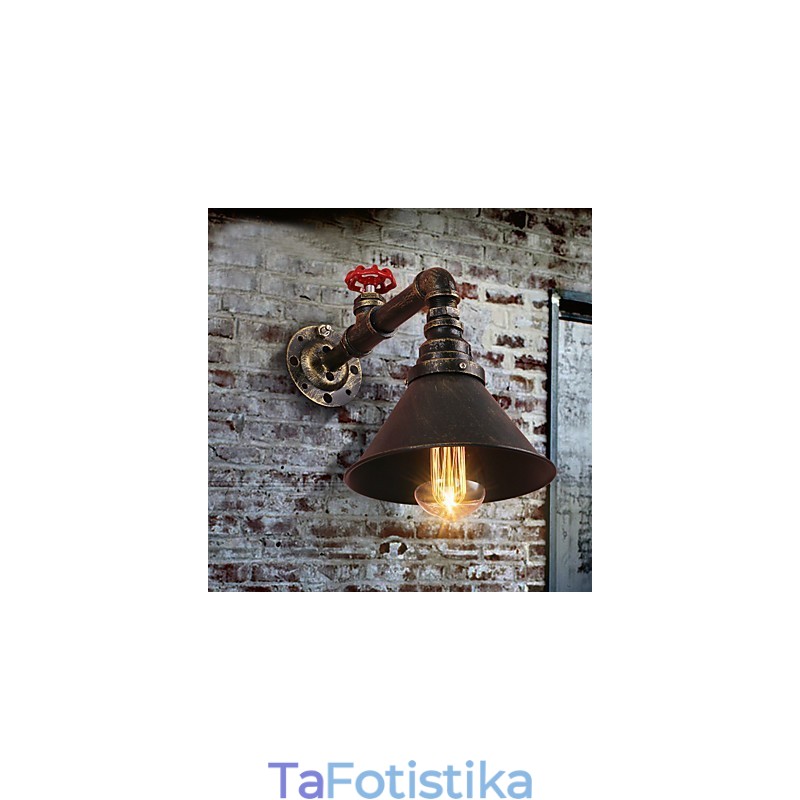 Water Pipe Wall Lights Retro Industrial Style Creative Country Metal Restaurant Cafe Bar Bar Επιτραπέζιες Απλίκες