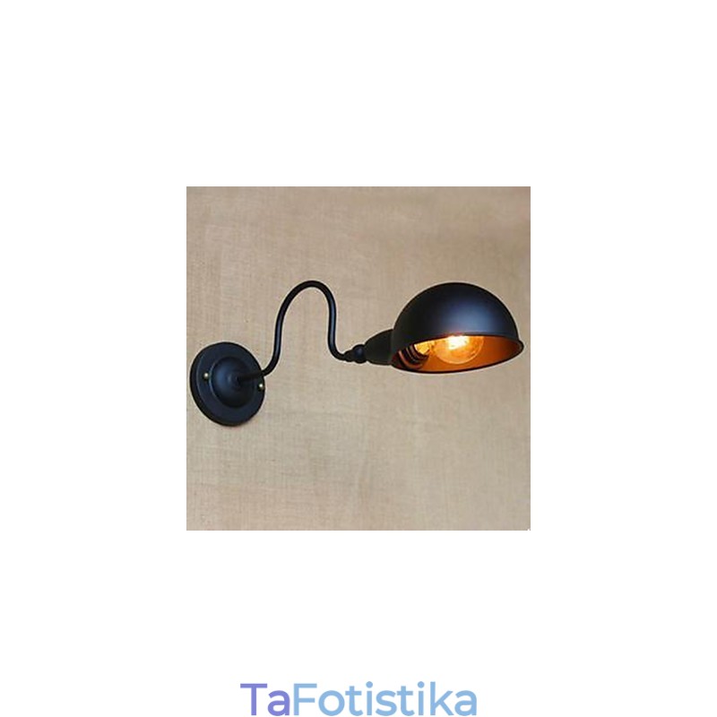 Μελέτη κρεβατοκάμαρας ρετρό μαύρου υψηλού επιπέδου προσωπικότητας που περιστρέφεται γύρω από διακοσμητικό διάδρομο τοίχου