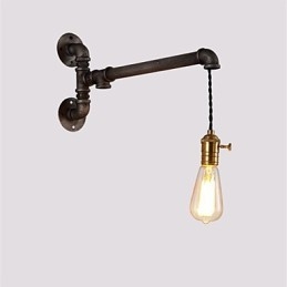 Vintage Industrial Pipe Φωτιστικά τοίχου με διακόπτη Creative Lights Εστιατόριο Cafe Bar Διακοσμητικός φωτισμός με 1 ανοιχτόχρωμο φινίρισμα