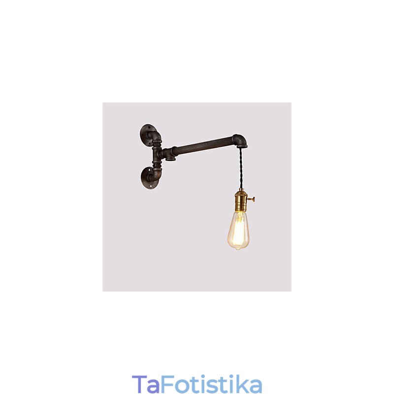 Vintage Industrial Pipe Φωτιστικά τοίχου με διακόπτη Creative Lights Εστιατόριο Cafe Bar Διακοσμητικός φωτισμός με 1 ανοιχτόχρωμο φινίρισμα