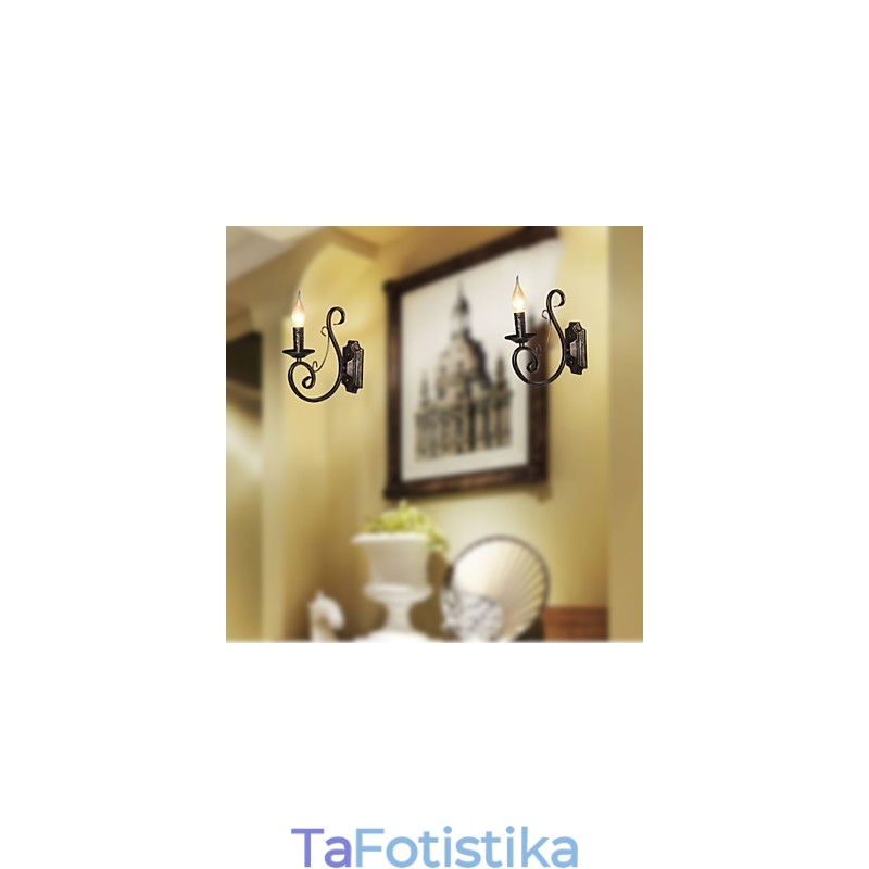 Μίνι Ρετρό Επιτοίχιο Φωτιστικό Διάδρομου Μεταλλικό Κερί Σχήμα Επιτοίχιας Φωτιστικό