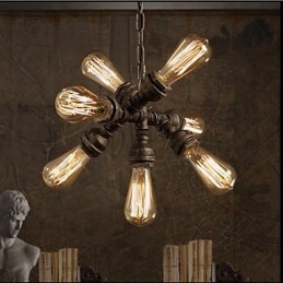 Κρεμαστό πολυέλαιος American Industrial Water Pipe ρετρό στυλ Wind 7 Light