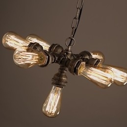 Κρεμαστό πολυέλαιος American Industrial Water Pipe ρετρό στυλ Wind 7 Light