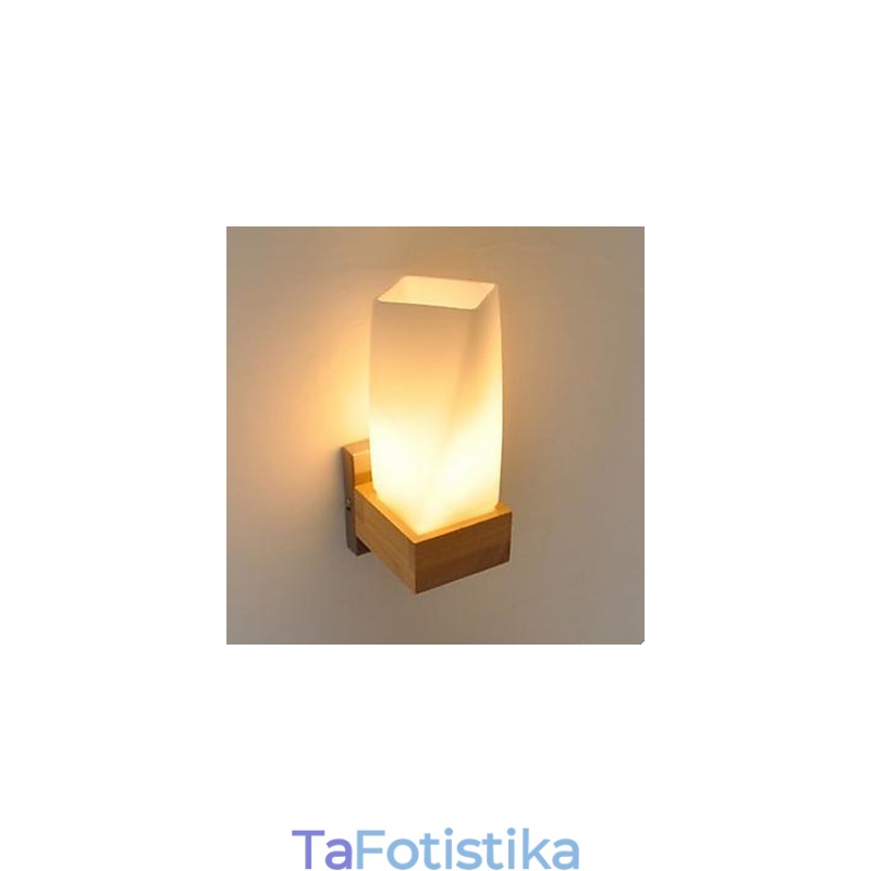 Simplicity Nordic Wood Art Σαλόνι Διάδρομος Μπαλκόνι Γυάλινο Μασίφ Ξύλο Φωτιστικό τοίχου κρεβατοκάμαρας Η κεφαλή ενός κρεβατιού