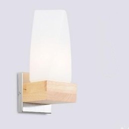 Simplicity Nordic Wood Art Σαλόνι Διάδρομος Μπαλκόνι Γυάλινο Μασίφ Ξύλο Φωτιστικό τοίχου κρεβατοκάμαρας Η κεφαλή ενός κρεβατιού