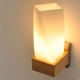 Simplicity Nordic Wood Art Σαλόνι Διάδρομος Μπαλκόνι Γυάλινο Μασίφ Ξύλο Φωτιστικό τοίχου κρεβατοκάμαρας Η κεφαλή ενός κρεβατιού