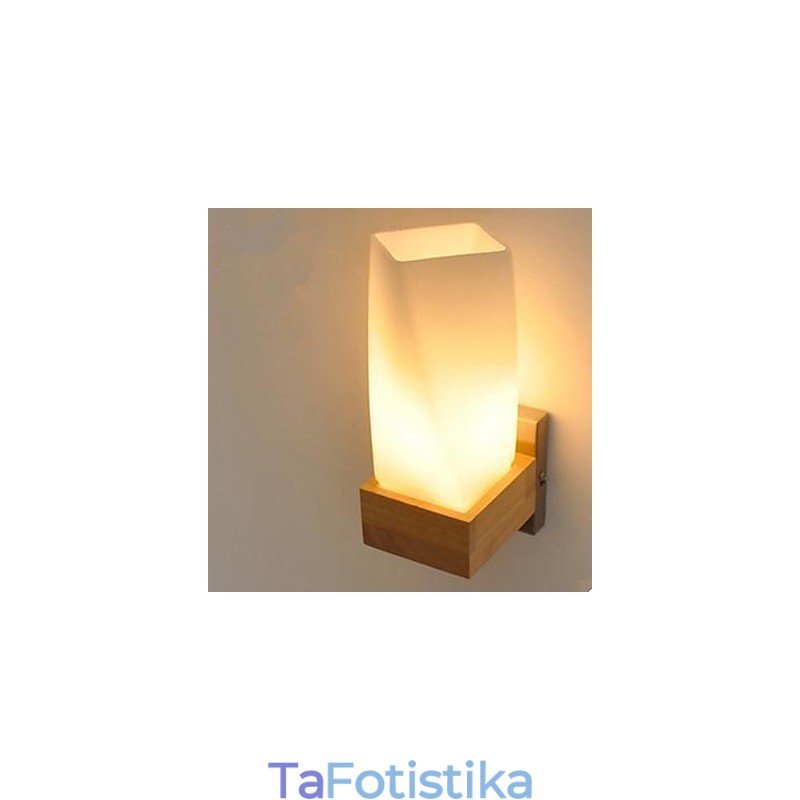 Simplicity Nordic Wood Art Σαλόνι Διάδρομος Μπαλκόνι Γυάλινο Μασίφ Ξύλο Φωτιστικό τοίχου κρεβατοκάμαρας Η κεφαλή ενός κρεβατιού