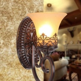 Μονόφωτος Ρουστίκ Lodge Σαλόνι Τραπεζαρία Κρεβατοκάμαρα Μεταλλικές Εσωτερικές Απλίκες τοίχου