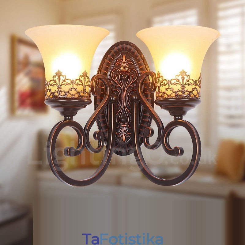 Rustic Lodge Σαλόνι Τραπεζαρία Κρεβατοκάμαρα Μεταλλικές Εσωτερικές Απλίκες Τοίχου