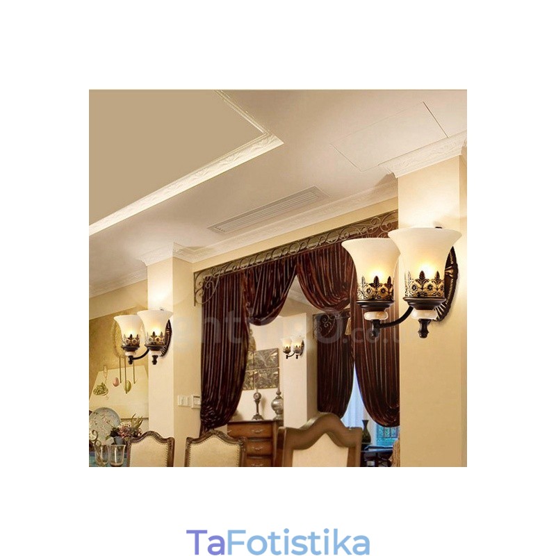 2 ελαφρύ παραδοσιακό κλασικό σαλόνι Τραπεζαρία Κρεβατοκάμαρα Μεταλλικές εσωτερικές απλίκες τοίχου