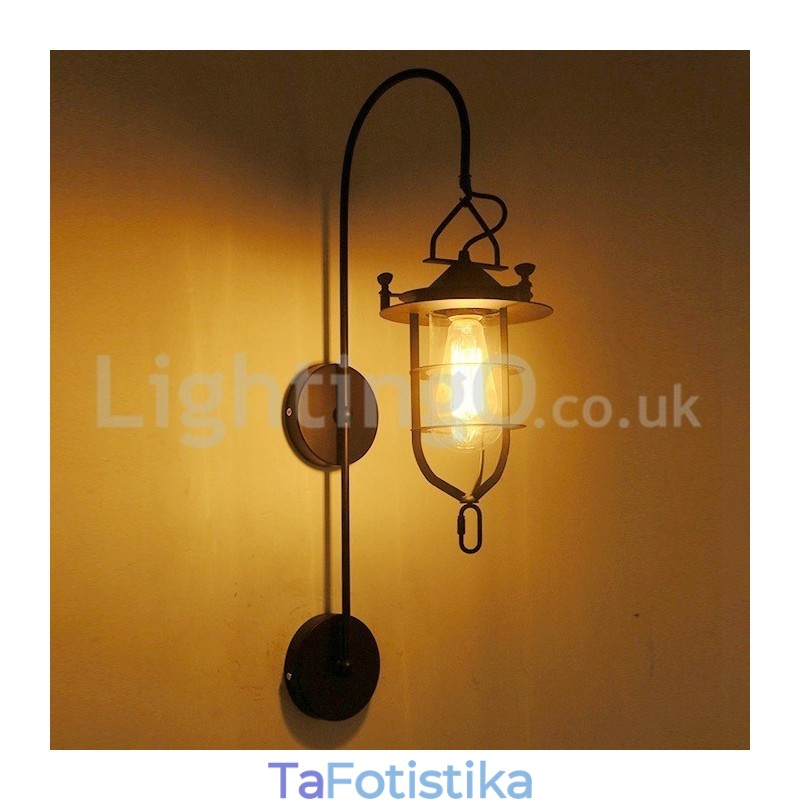 Ρετρό επιτοίχιο φωτιστικό αποβάθρας Black Wharf Wall Lights Dock Sconce Εστιατόριο Σαλόνι Cafe Bar Κατάστημα ρούχων