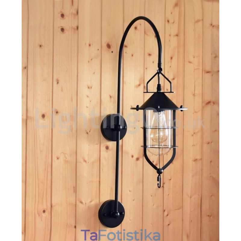 Ρετρό επιτοίχιο φωτιστικό αποβάθρας Black Wharf Wall Lights Dock Sconce Εστιατόριο Σαλόνι Cafe Bar Κατάστημα ρούχων