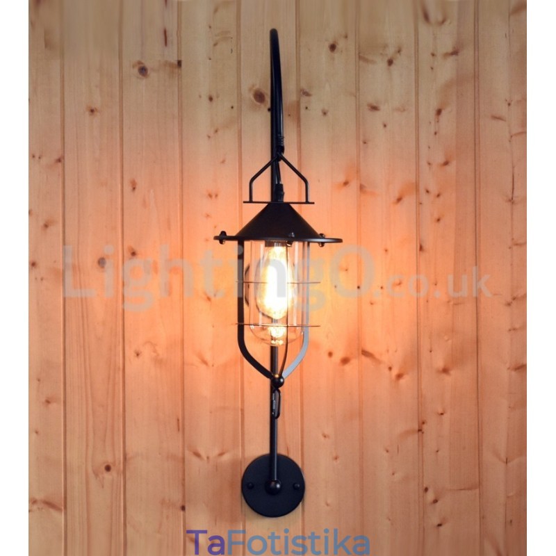 Ρετρό επιτοίχιο φωτιστικό αποβάθρας Black Wharf Wall Lights Dock Sconce Εστιατόριο Σαλόνι Cafe Bar Κατάστημα ρούχων