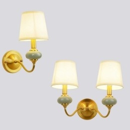 Pure Brass Luxurious Rustic Retro Vintage Brass Ceramics Φωτιστικό τοίχου με κεριά με γυάλινη απόχρωση Ειδικό για εκθεσιακό χώρο γραφείου ξενοδοχείου Σαλόνι Τραπεζαρία