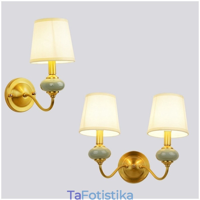 Pure Brass Luxurious Rustic Retro Vintage Brass Ceramics Φωτιστικό τοίχου με κεριά με γυάλινη απόχρωση Ειδικό για εκθεσιακό χώρο γραφείου ξενοδοχείου Σαλόνι Τραπεζαρία