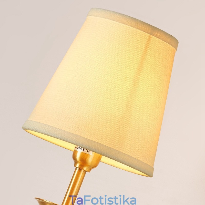 Καθαρό ορείχαλκο Πολυτελές Ρουστίκ Ρετρό Vintage 1 Φωτιστικό τοίχου με κερί με υφασμάτινη απόχρωση Ειδικό για εκθεσιακό χώρο κρεβατοκάμαρας ξενοδοχείου Σαλόνι Τραπεζαρία